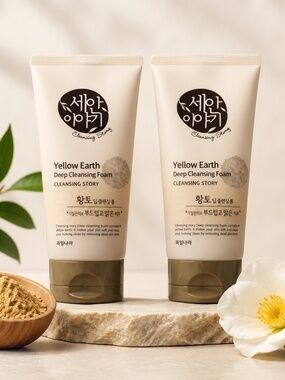 2 Pack Kwailnara Cleansing Story Yellow Earth Deep Cleansing Foam New Sealed